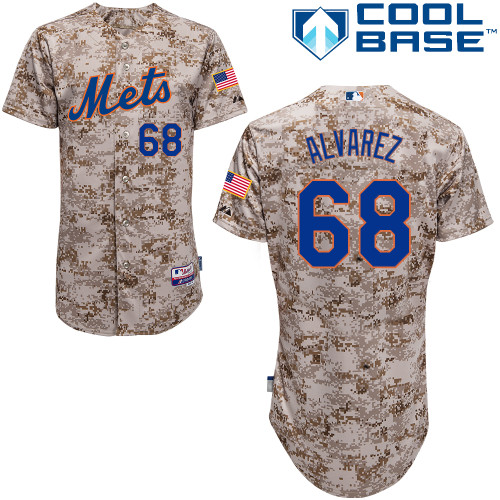 Dario alvarez #68 MLB Jersey-New York Mets Men's Authentic Alternate Camo Cool Base Baseball Jersey